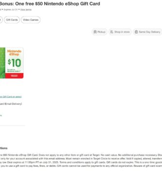 Email showing $50 Nintendo eShop card compensation for late Nintendo Switch 2 delivery from Target