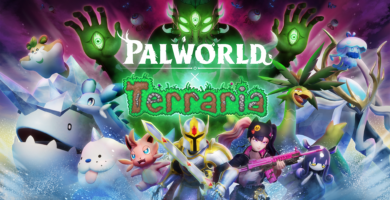 Terraria and Palworld crossover teaser art showing new content coming in update 1.4.5