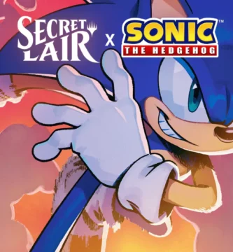Sonic the Hedgehog Secret Lair Magic the Gathering cards featuring reprints like Swiftfoot Boots as Air Shoes.