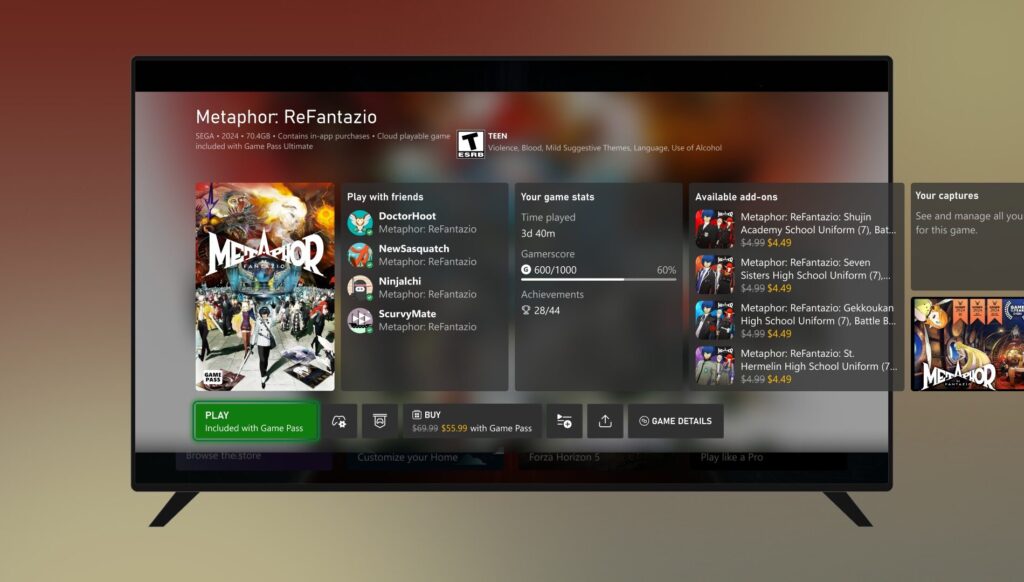 Xbox Series X settings menu showing Game Hubs toggle option