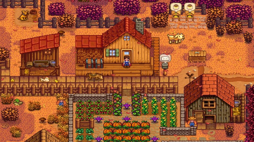 Stardew Valley gameplay showing cozy farm and characters, representing indie game success