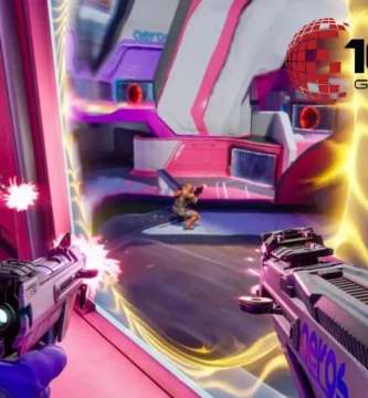 1047 Games logo with Splitgate 2 gameplay montage in background