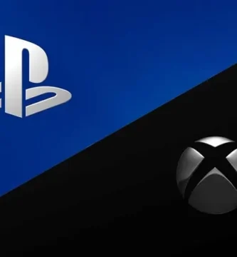 Sony PlayStation and Xbox logos with contrasting futures, symbolizing changing console dynamics