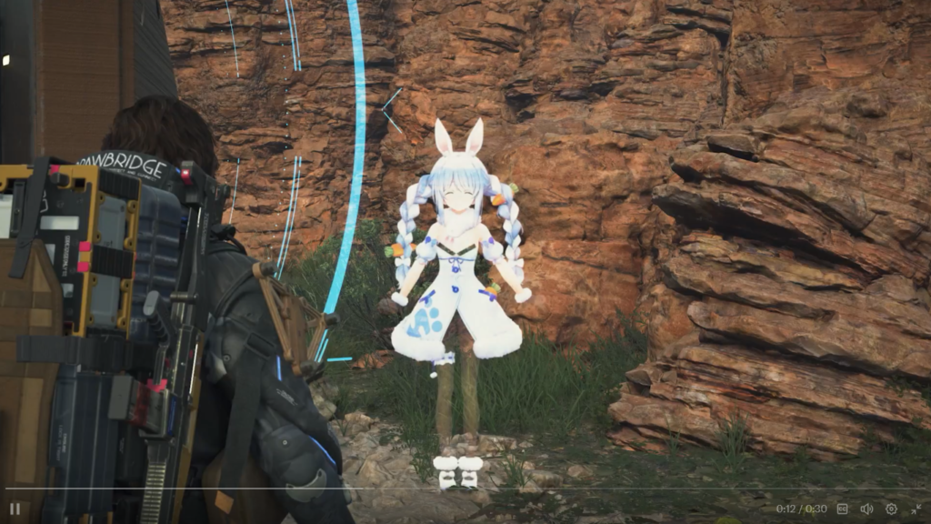 Usada Pekora VTuber cameo gameplay in Death Stranding 2