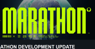 Screenshot of Bungie’s Marathon gameplay teaser with delay announcement overlay