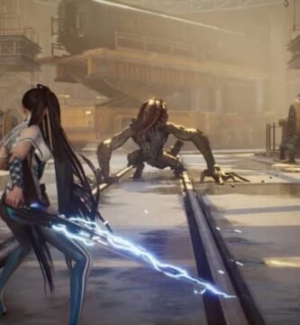Stellar Blade PC version gameplay showing protagonist Eve in combat