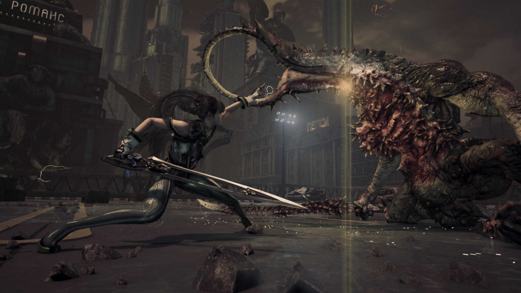 Stellar Blade PC gameplay showcasing Eve in combat
