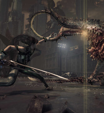 Stellar Blade PC gameplay showcasing Eve in combat