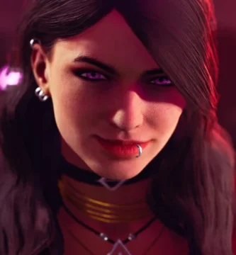 Vampire: The Masquerade – Bloodlines 2 artwork showing a lone vampire in a neon-lit alley