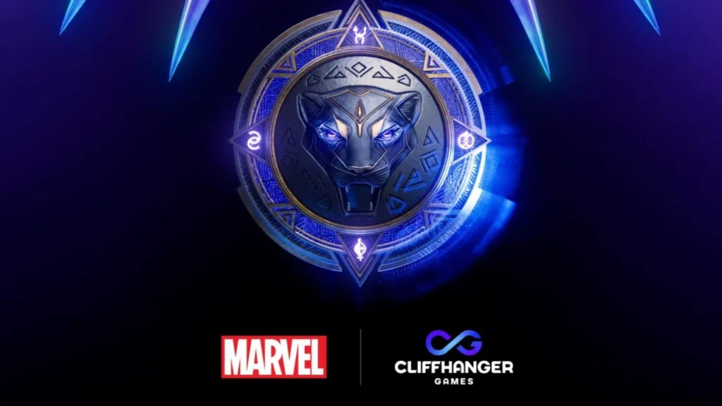 Cliffhanger Games logo with Black Panther game concept art