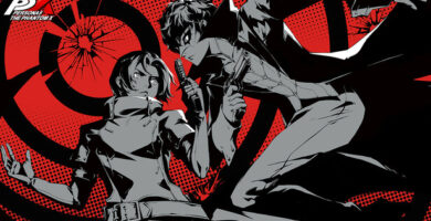 Persona 5: The Phantom X characters celebrating Steam record milestone with vibrant Metaverse-themed background