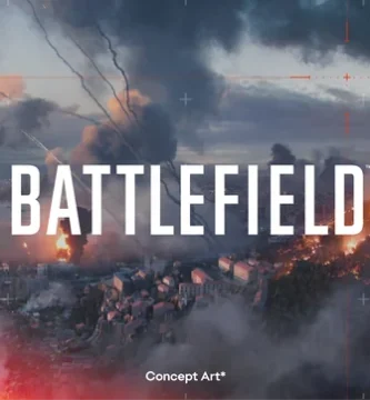 Battlefield 6 teaser artwork with soldiers and futuristic warfare elements during a summer sunset