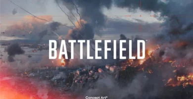 Battlefield 6 teaser artwork with soldiers and futuristic warfare elements during a summer sunset