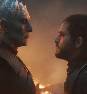 Cinematic trailer still from Game of Thrones: War for Westeros showing Jon Snow battling The Night King.