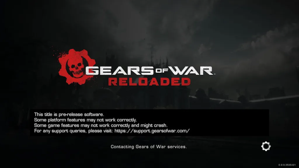 Screenshot from Gears of War: Reloaded multiplayer beta showing lobby screen before server shutdown