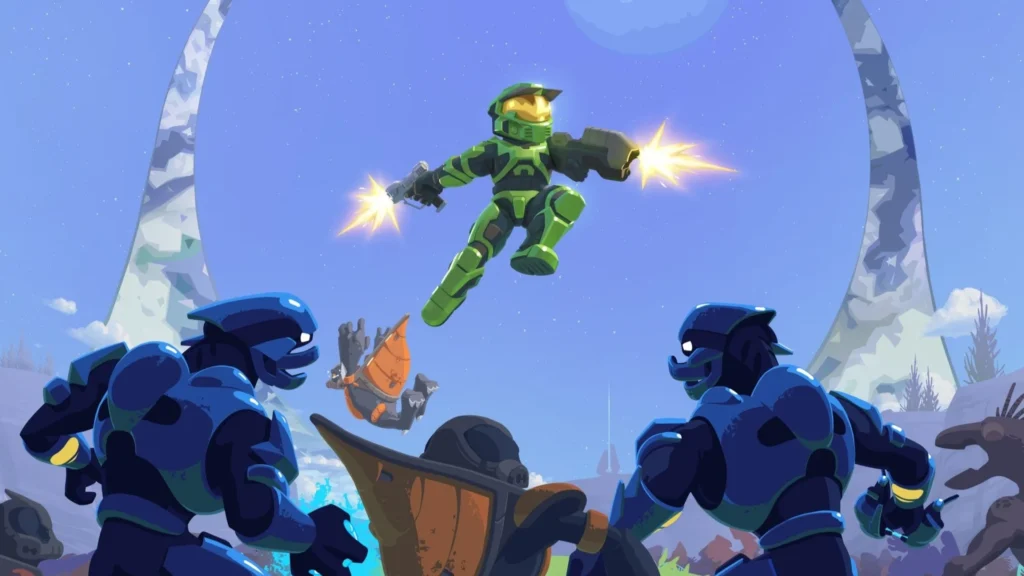 Gameplay of Spartan Survivors, a Halo fan-made bullet heaven roguelite