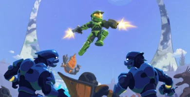 Gameplay of Spartan Survivors, a Halo fan-made bullet heaven roguelite
