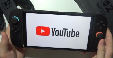 YouTube app loading screen on Nintendo Switch 2 console