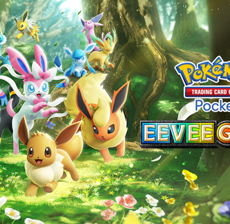 Eevee Grove booster pack teaser featuring Eevee and evolutions in Pokémon TCG Pocket