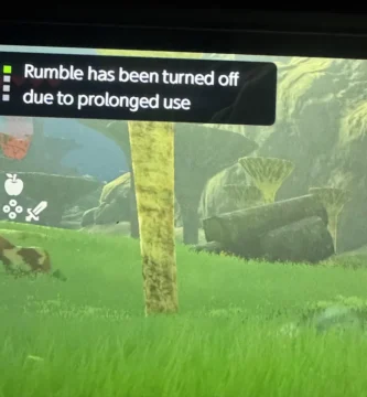 Nintendo Switch 2 screen showing Joy-Con rumble auto-disable alert