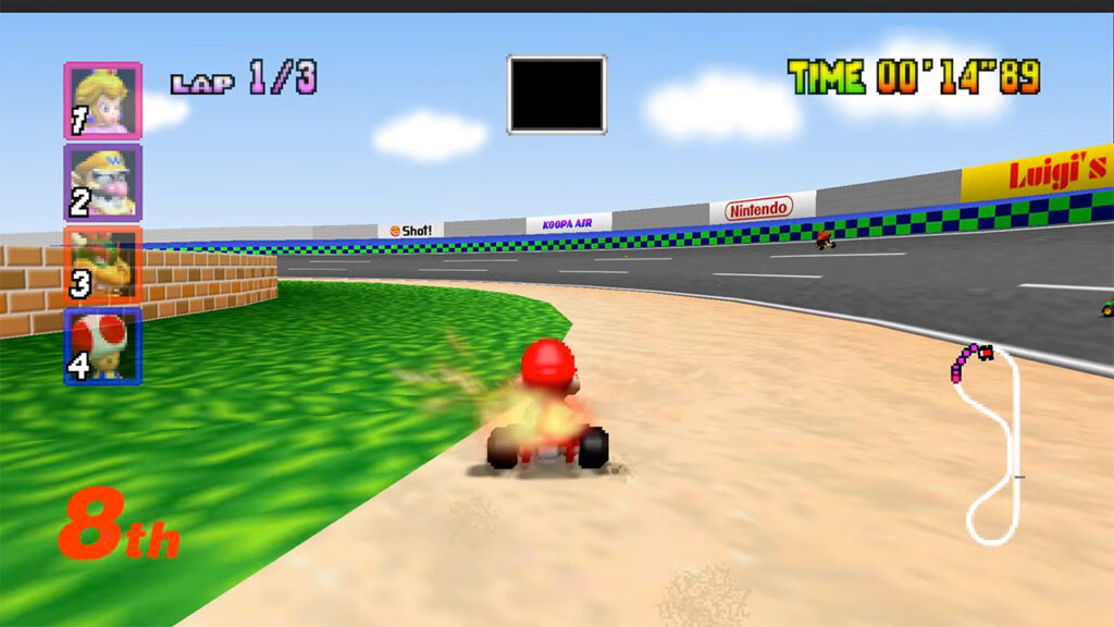Gameplay footage of SpaghettiKart, the Mario Kart 64 PC native port, showing classic tracks and characters.