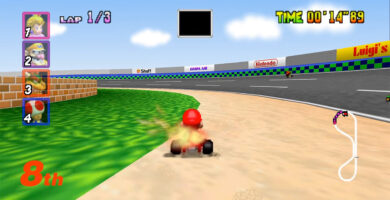 Gameplay footage of SpaghettiKart, the Mario Kart 64 PC native port, showing classic tracks and characters.