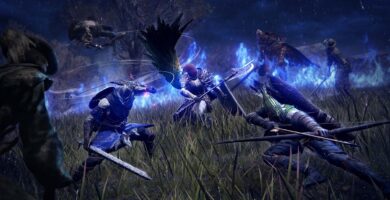 Elden Ring Nightreign promotional artwork with co-op fantasy combat scene