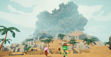 Screenshot of Peak, the new co-op mountain-climbing game by Aggro Crab and Landfall, showing players climbing snowy ledges