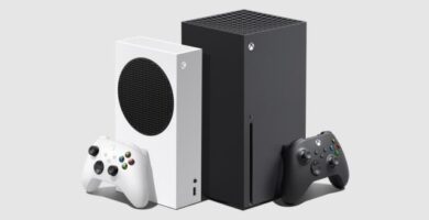 Xbox Series X and S consoles alongside a faded Nintendo 64 and a rising sales chart