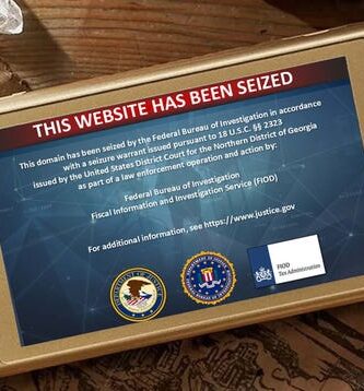 FBI seizure notice on NSw2u Nintendo Switch piracy website homepage
