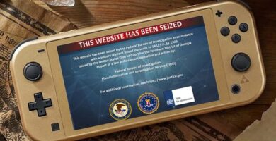 FBI seizure notice on NSw2u Nintendo Switch piracy website homepage
