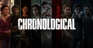 Ellie and Joel in an early timeline scene from The Last of Us Part II Remastered Chronological Experience mode