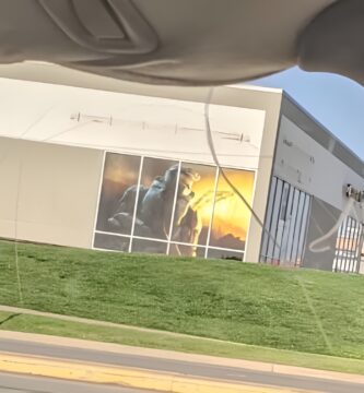Large Master Chief poster in former GameStop window in Ames, Iowa