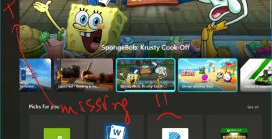Xbox Store interface showing missing Entertainment tab