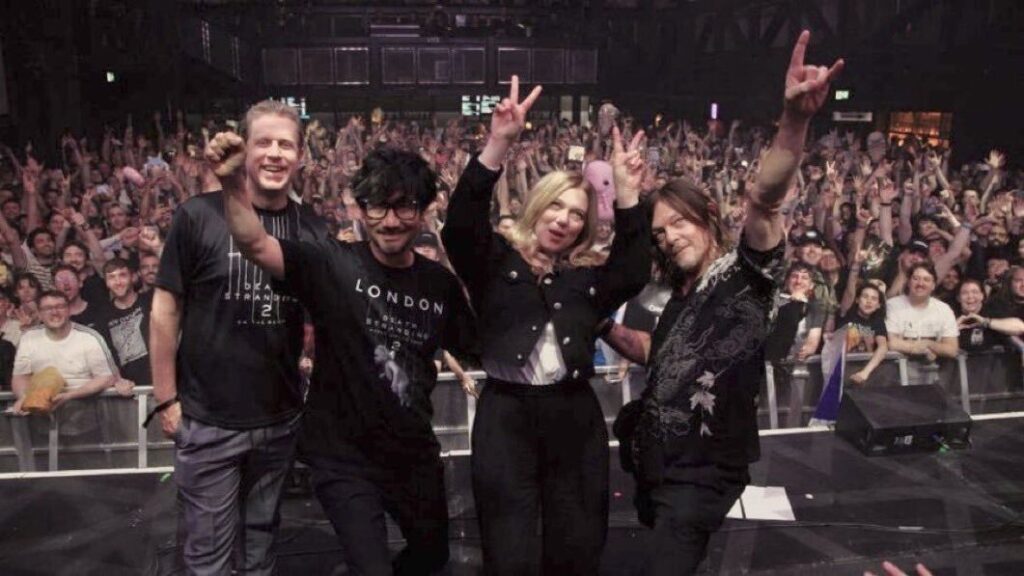 Hideo Kojima with cast and fans at Death Stranding World Strand Tour 2 event in London