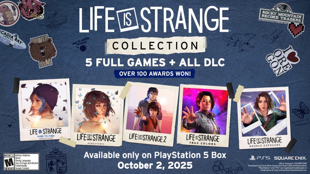 Life is Strange Collection promotional image featuring main characters from all five games, PS5 logo in corner