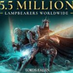 Lords of the Fallen key art showing armored warrior with glowing sword in a dark fantasy world