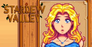 Sad Stardew Valley character looking at a broken heart in Pelican Town