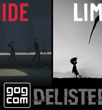 Limbo and Inside cover art with a warning label about GOG delisting