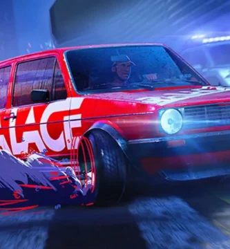 Need for Speed Unbound car drifting with EA logo fading in background
