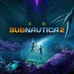 Subnautica 2 logo underwater with storm clouds above