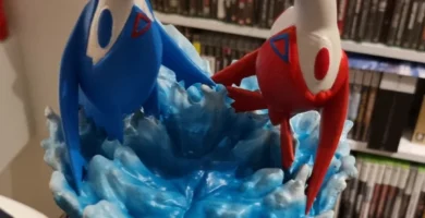 Handmade Latios and Latias figurine birthday gift inspired by Pokémon TCG Tag Team card