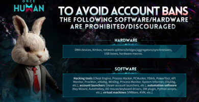 Once Human anti-cheat announcement on Steam with red ban warning