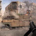 Leaked Battlefield 6 gameplay shows explosive tank physics crushing a car and damaging a building.