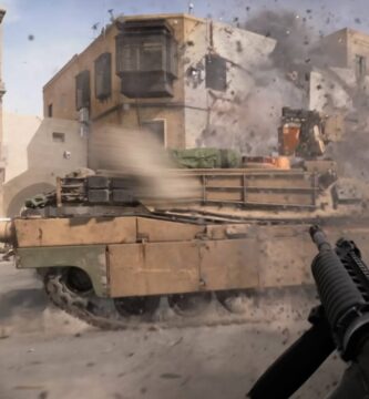 Leaked Battlefield 6 gameplay shows explosive tank physics crushing a car and damaging a building.