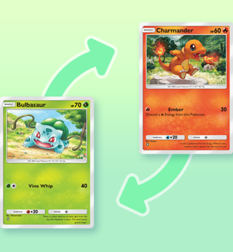Pokémon TCG Pocket trade screen showing wishlist and card exchange interface