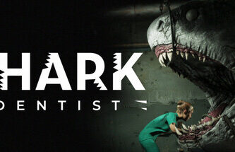 Player performing shark dental surgery in a dark underwater clinic in Shark Dentist game