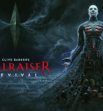 Gameplay screenshot of Clive Barker’s Hellraiser: Revival showing the dark abyss and Pinhead enemy