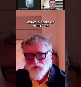 Gabe Newell during his interview with Zalkar Saliev, discussing his daily routine