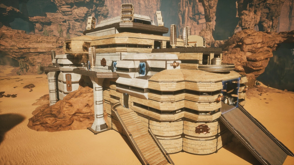 Player base built in Dune: Awakening during the official 2025 building contest
